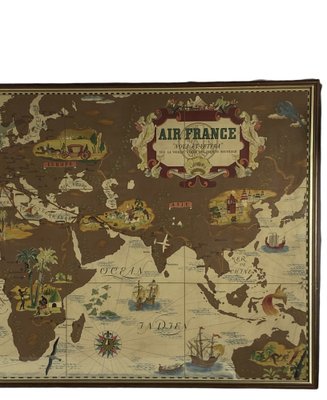 Air France Nova and Vetera Poster Map by Lucien Boucher, Paris, France, 1939-TXN-1355077