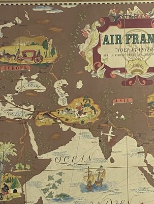 Air France Nova and Vetera Poster Map by Lucien Boucher, Paris, France, 1939-TXN-1355077