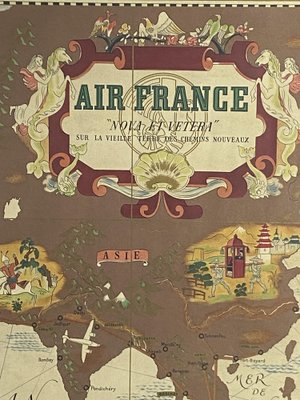 Air France Nova and Vetera Poster Map by Lucien Boucher, Paris, France, 1939-TXN-1355077