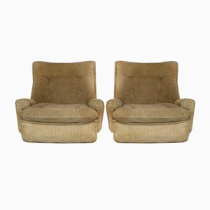 Airborne Fiberglass and Velvet Beige Armchairs by Michel Cadestin, Set of 2-MAO-953604