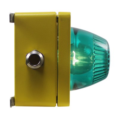 Airport Runway Sconce in Yellow Metal and Green Glass-BLS-1789373