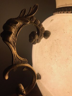 Alabaster and Brass Table Lamp-XQY-858468