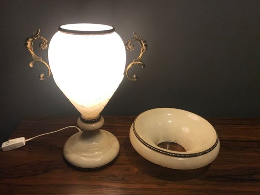 Alabaster and Brass Table Lamp-XQY-858468