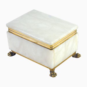 Alabaster Box with Lions Paw Feet, Italy, 1960s-GIW-1701955