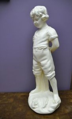 Alabaster Boy and Frog Statuette-KDW-968182