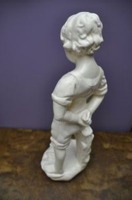 Alabaster Boy and Frog Statuette-KDW-968182