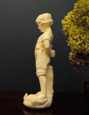 Alabaster Boy and Frog Statuette-KDW-968182