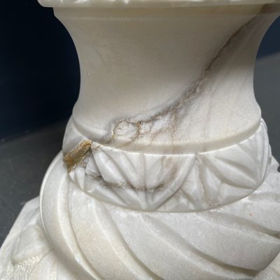 Alabaster Religious Column Carved-NPL-1361372