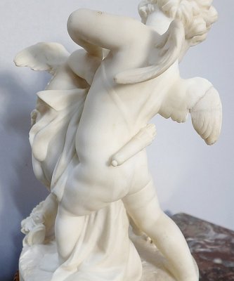 Alabaster Sculpture of Two Lovers Fighting over a Heart, 19th-Century-RVK-1123558