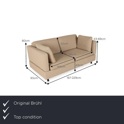 Alba Fabric Two-Seater Sofa from Brühl-RQW-2026030