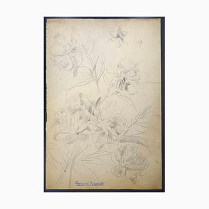 Albert Fernand-Renault, Flowers, Drawing, 1950s-ZCI-1788670