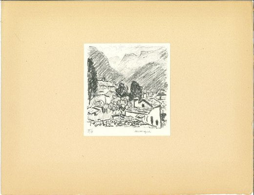 Albert Marquet, Mountains In Canton Grigioni, Lithograph, Early 20th Century-ZCI-893194