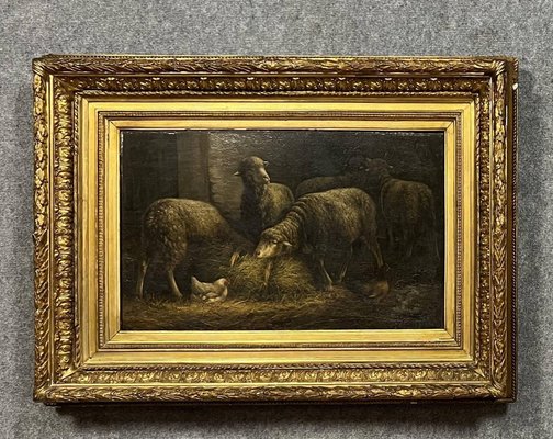 Albert Smets, Flemish School Scenes, Large Oils on Panels, 1880, Framed, Set of 2-MWB-1814483