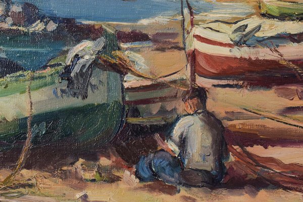 Alberto Muñoz Boquera, Calella De Palafrugell, 1945, Oil on Canvas, Framed-AOI-1106650