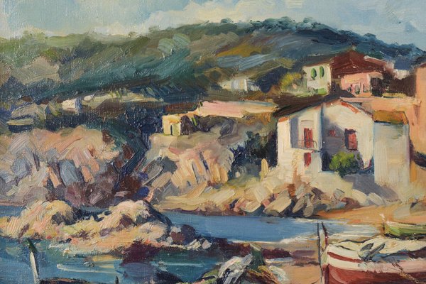 Alberto Muñoz Boquera, Calella De Palafrugell, 1945, Oil on Canvas, Framed-AOI-1106650