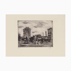 Alberto Salietti - Outskirts of Milan - Original Etching - 1940s-ZCI-823522