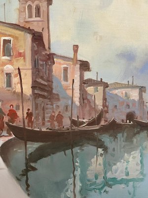 Aldo Marangoni, Venice, 1970s, Oil on Canvas, Framed-PKM-1717549