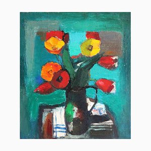 Aleksandr Rodin, Spring Bouquet, Oil on Cardboard-FNC-1806267