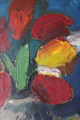 Aleksandr Rodin, Tulips in a Vase #2, Oil on Cardboard-FNC-2029048