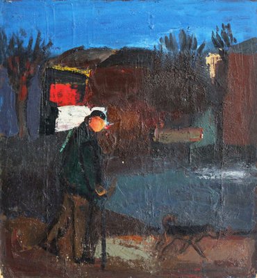 Aleksandr Rodin, Walk, Oil on Cardboard-FNC-1806264