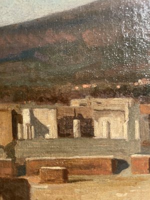 Alessandro La Volpe, View of Pompeii, Oil on Canvas, 1800s, Framed-LQ-1769645