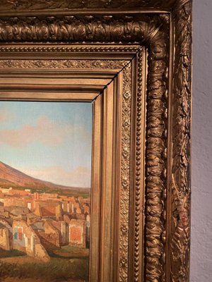 Alessandro La Volpe, View of Pompeii, Oil on Canvas, 1800s, Framed-LQ-1769645