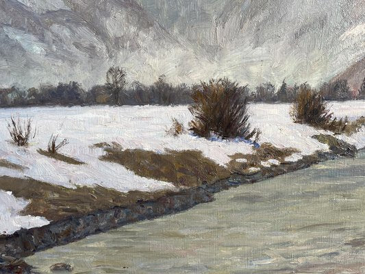 Alex Weise, Snowy Landscape, Oil Painting on Canvas, 1920s-BGS-1787689