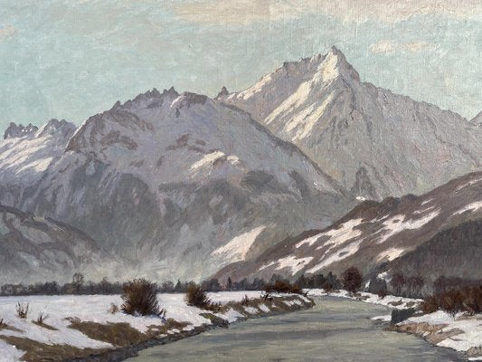 Alex Weise, Snowy Landscape, Oil Painting on Canvas, 1920s-BGS-1787689