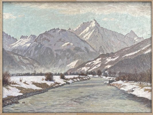 Alex Weise, Snowy Landscape, Oil Painting on Canvas, 1920s-BGS-1787689