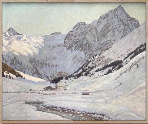 Alex Weise, Snowy Landscape, Oil Painting on Canvas, 1920s-BGS-1787691