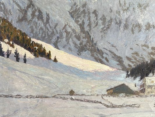 Alex Weise, Snowy Landscape, Oil Painting on Canvas, 1920s-BGS-1787691