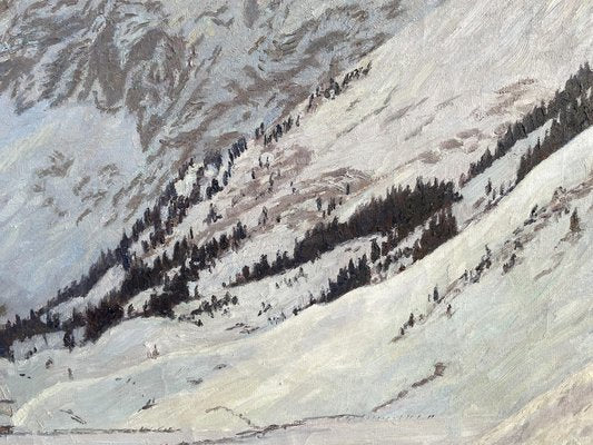 Alex Weise, Snowy Landscape, Oil Painting on Canvas, 1920s-BGS-1787691