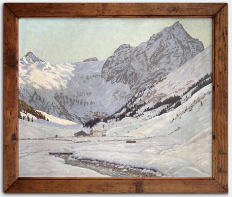 Alex Weise, Snowy Landscape, Oil Painting on Canvas, 1920s-BGS-1787691