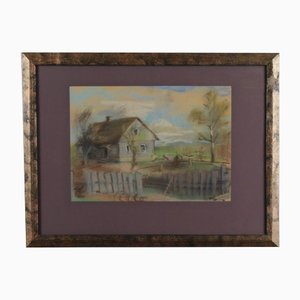 Alexandra Beltsova, Windy Day, 20th Century, Pastel, Framed-WMV-1129687