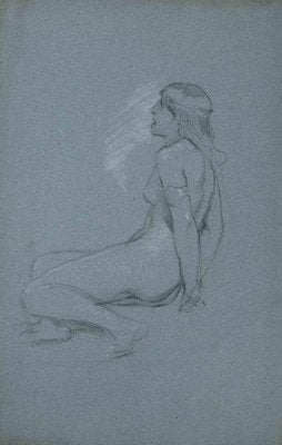 Alexandre Bida, Nude of Woman, Original Drawing, Mid 19th-Century-ZCI-1268887