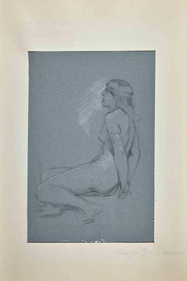 Alexandre Bida, Nude of Woman, Original Drawing, Mid 19th-Century-ZCI-1268887