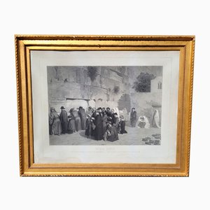 Alexandre Bida, The Jews in Front of the Solomon Wall, Engraving, 19th Century, Framed-SYQ-1700877