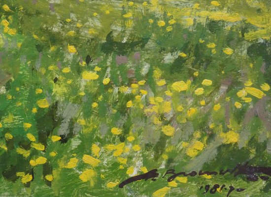 Alfejs Bromults, Dandelions Are Blooming, 1981, Oil on Cardboard-FNC-1800184