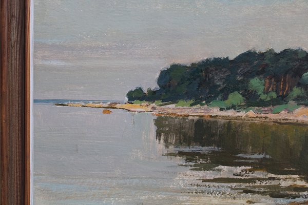 Alfejs Bromults, Lielupe Estuary into the Sea, 1979, Oil on Cardboard-FNC-1800118