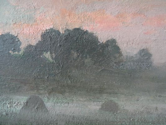 Alfejs Bromults, Morning Fog, 1965, Oil on Cardboard-FNC-1800240