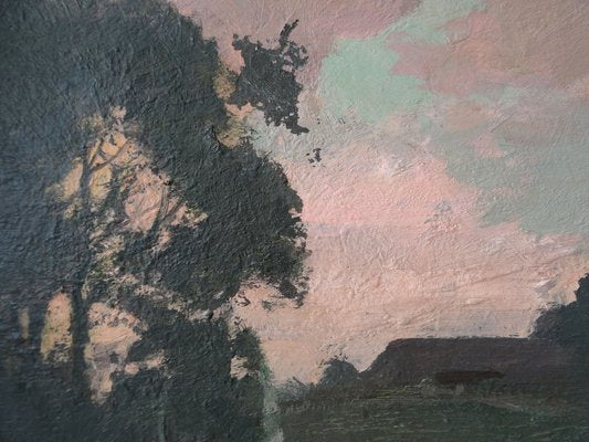 Alfejs Bromults, Morning Fog, 1965, Oil on Cardboard-FNC-1800240