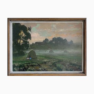 Alfejs Bromults, Morning Fog, 1965, Oil on Cardboard-FNC-1800240