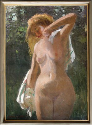 Alfejs Bromults, Nude, 1959, Oil on Cardboard-FNC-1800195