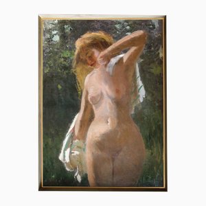 Alfejs Bromults, Nude, 1959, Oil on Cardboard-FNC-1800195