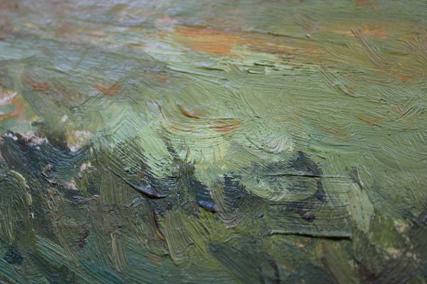 Alfejs Bromults, The Lake Anna, 1990, Oil on Cardboard-FNC-2034792