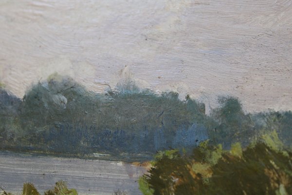 Alfejs Bromults, The Lake Anna, 1990, Oil on Cardboard-FNC-2034792