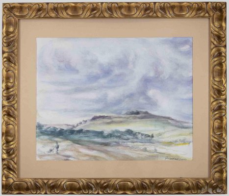 Alfonso Avanessian, Landscape, Watercolor, 1990s, Framed-ZCI-1761984