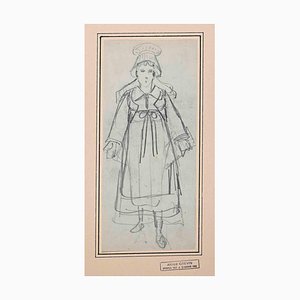 Alfred Grevin, Portrait of Child, Original Pencil Drawing, Late 19th-Century-ZCI-1291407