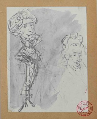 Alfred Grevin, Portraits, Original Drawing, Late 19th-Century-ZCI-1298884