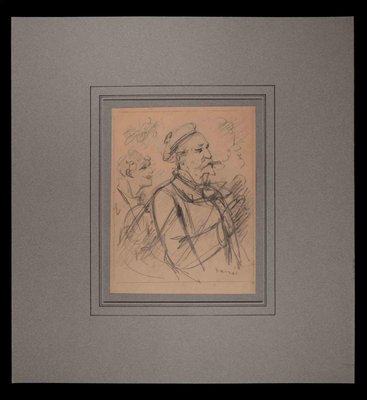 Alfred Grevin, Self-Portrait, Original Drawing, Late 19th-Century-ZCI-1277255